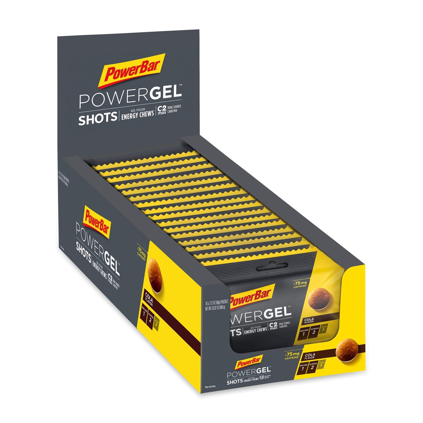Powerbar Powergel Shots / Cola (with 75mg Caffeine) / Box of 24