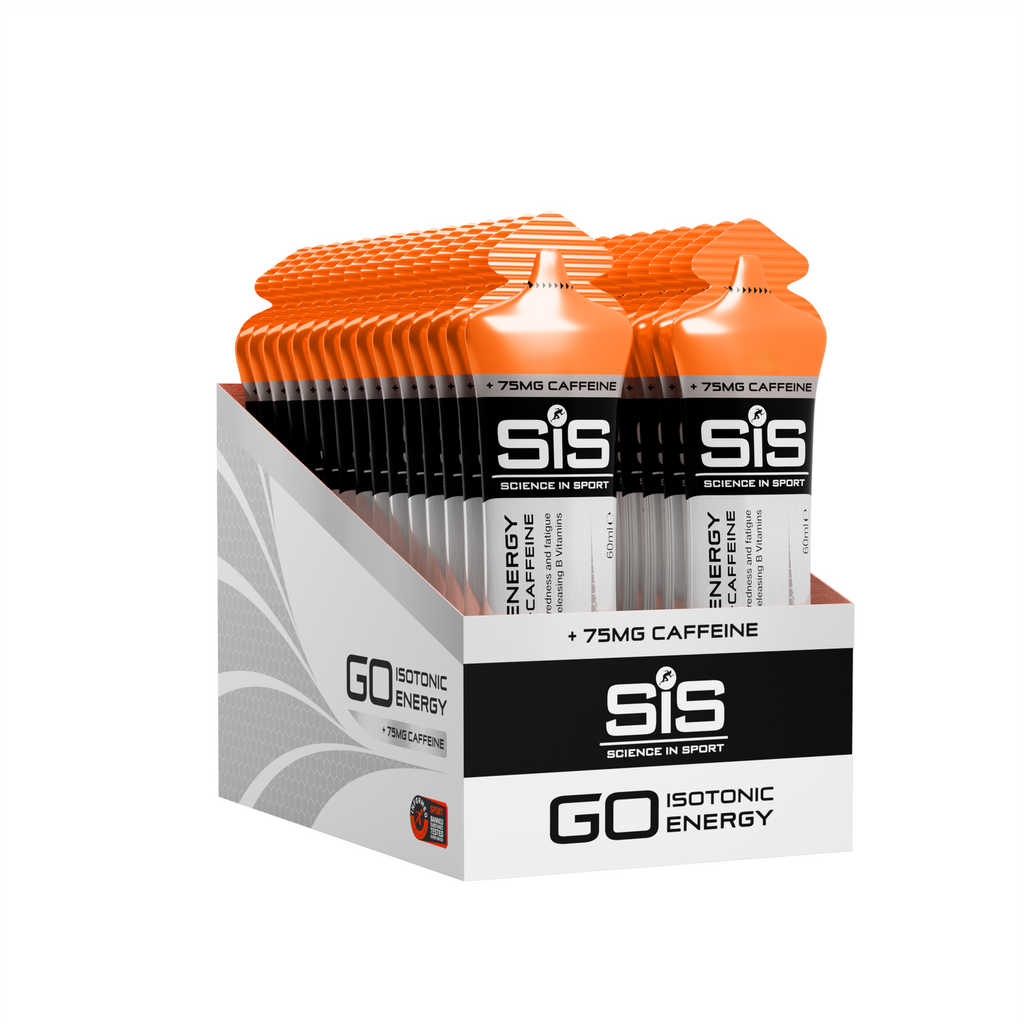 SiS Go Energy + Caffeine Gels / Orange / Box of 30