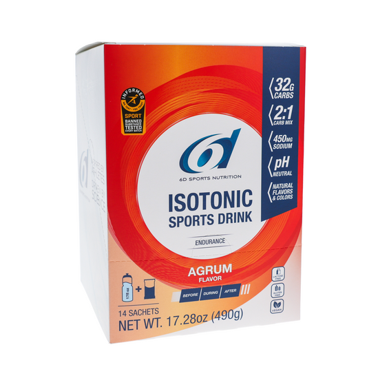 6d Sports Nutrition Isotonic Drink Mix / Box of 14 / Agrum (Citrus)