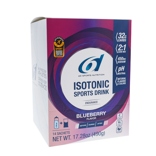 6d Sports Nutrition Isotonic Drink Mix / Box of 14 / Blueberry