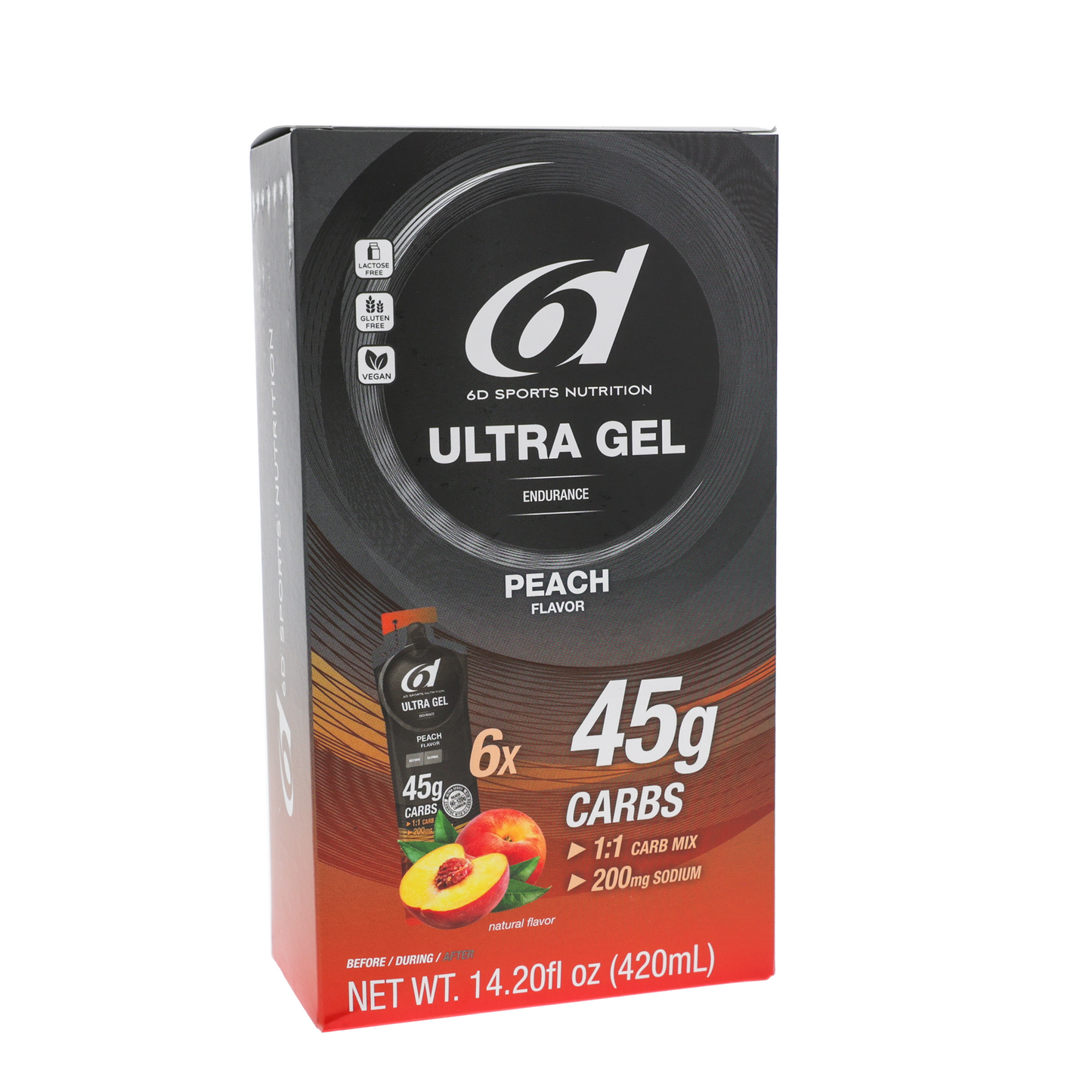 6d Sports Nutrition Ultra Gel / Box of 6 / Peach