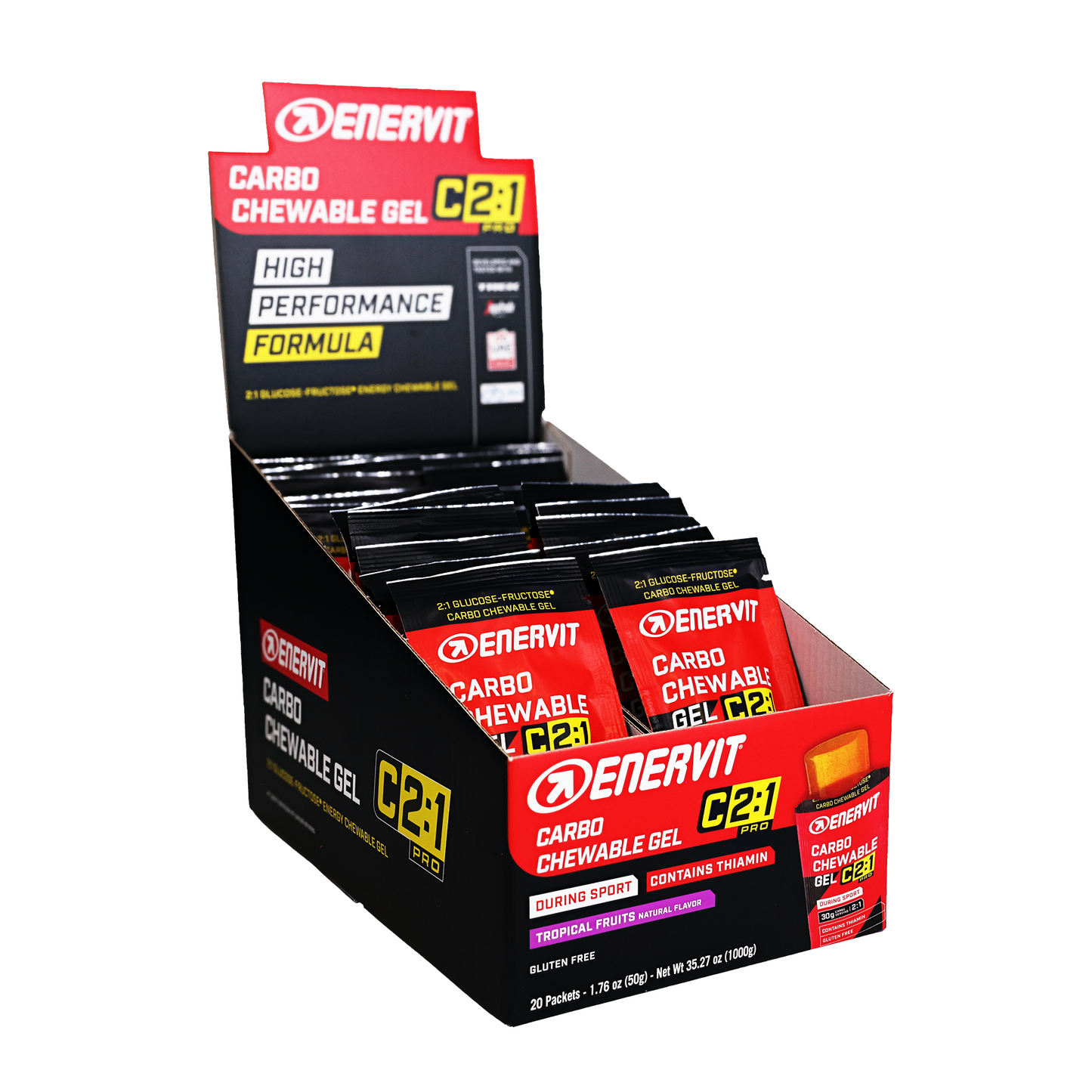 Enervit C2:1PRO Carbo Chewable Gel / Box of 20 / Tropical Fruit