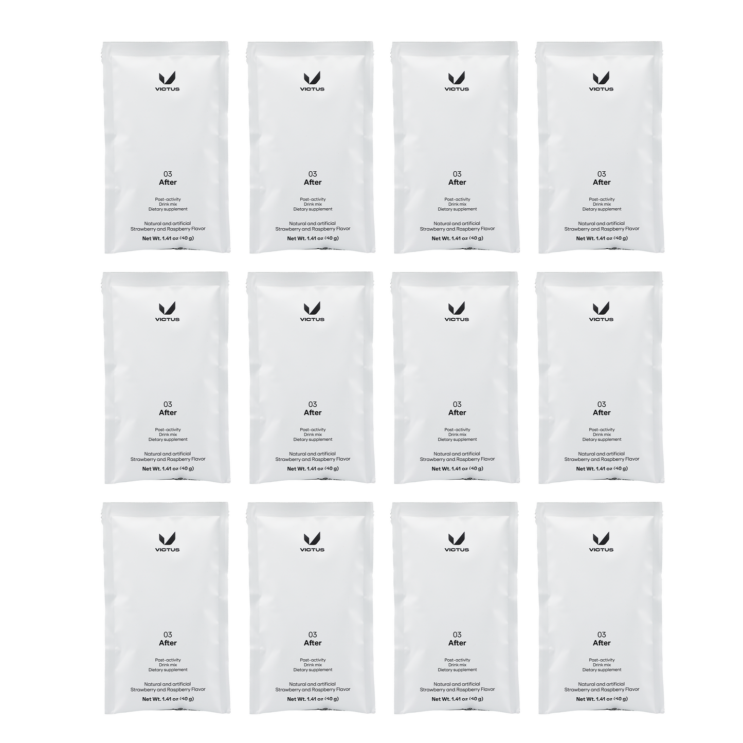 Victus Drink Mix After (03) / Pack of 12 / Strawberry and Raspberry