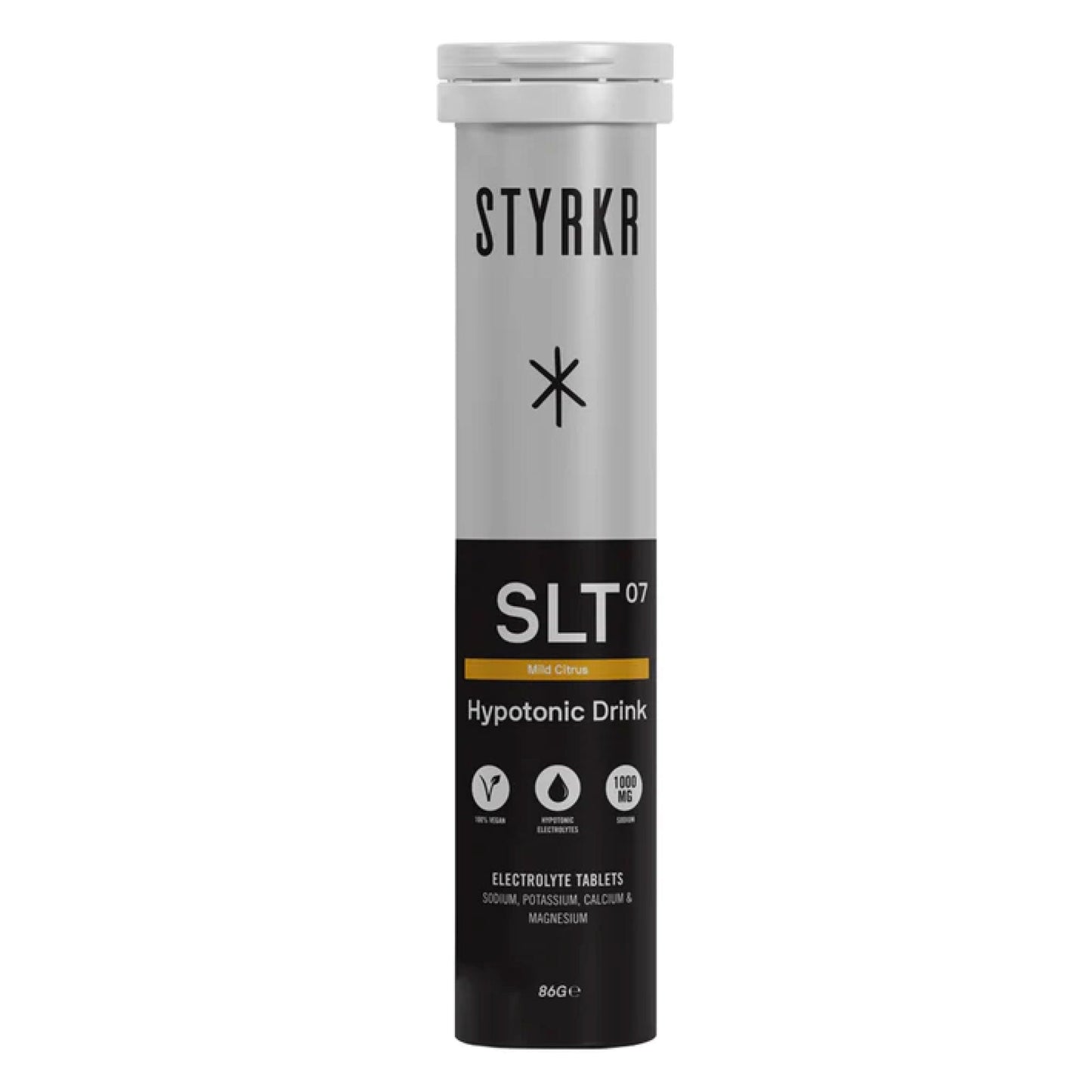 Styrkr SLT07 Hydration Tablets / Mild Citrus / Single Tube (12 Tablets)